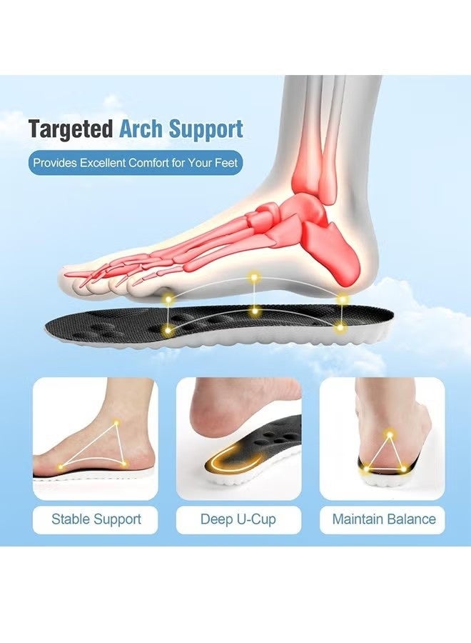 نعال داخلية من إسفنج الذاكرة السحابي للرجال والنساء - نعال داخلية مريحة وناعمة رباعية الأبعاد مع دعم لقوس القدم، وامتصاص للصدمات، وراحة للقدم طوال اليوم - Image 5